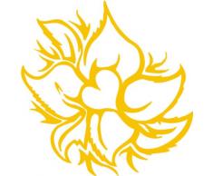 INDIGOS 4051095037699 Wandtattoo w356 Blume Herzen Wandauskleber in 3 Größen, 120 x 117 cm, gold