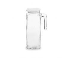 Bormioli Rocco Glas-Krug mit luftdichtem Deckel (1 Liter): Transparenter Krug mit hermetischer Versiegelung, einfaches Ausgießen und Griff - für Wasser, Saft, Eistee & Eistee