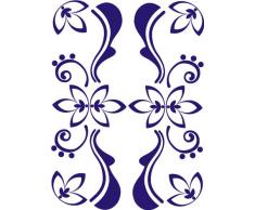 INDIGOS 4051095048190 Wandtattoo w422 Pflanze Blume, 96 x 69 cm, blau