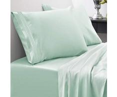 Sweet Home Collection 1800 Fadenzahl Bettwäsche Set - weiche ägyptische Qualität gebürstete Mikrofaser hypoallergen Bettwäsche Set mit Bettlaken, 2 Kissenbezügen Bettlaken-Set Short Queen Mint