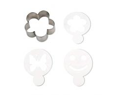 Städter Blume Kuchenplatte, Edelstahl, Silber, 4 cm