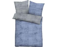 biberna 0636061 Mako-Satin Bettwäsche Garnitur mit Kopfkissenbezug (Baumwolle) 1x 155x200 cm + 1x 80x80 cm, Niagara