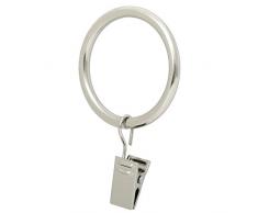 Ivilon Draperie Vorhang Clip Ringe – Clips Ring für Vorhang Panel 4,3 cm Set von 14 Casual Gebürsteter Nickel