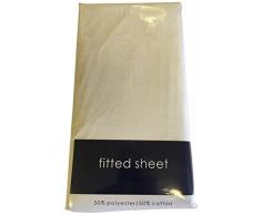 Rapport pflegeleicht bügelfrei Spannbetttuch, Baumwoll-Polyester, cremefarben, Doppelbett