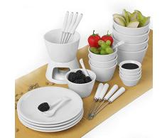 Holst Porzellan FO 001 FA4 Fondueset 30-tlg.für 4 Personen, Porzellan