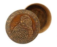 Tourmania Schmuckkästchen aus Birkenrinde, rund Adler