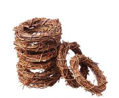 Ruisita Rattankranz Rankenkranz Rattankranz Weihnachtsgirlande Dekoration für Weihnachten, Urlaub, Basteln oder Hochzeitsbedarf 4 inches