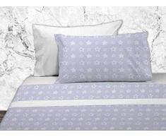 MI CASA JGO SAB.3PZS Mod.091 C/08 Bettwäsche-Set, Baumwolle, 50% Polyester, Blau, Bett mit 90 cm