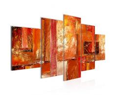 Bilder Abstrakt Wandbild Vlies - Leinwand Bild XXL Format Wandbilder Wohnzimmer Wohnung Deko Kunstdrucke Orang 5 Teilig - MADE IN GERMANY - Fertig zum Aufhängen 018953a