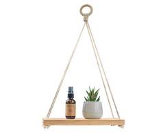 Kuratere Makramee Hängeregal aus reinem Bambus, für drinnen und draußen, schwimmend, 30,5 cm, umweltfreundlich
