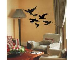 INDIGOS WG10496 Wandtattoo W496 VÃ¶gel Wandaufkleber 80 x 58 cm, weiÃ