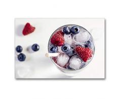 Premium Textil-Leinwand 90 x 60 cm Quer-Format Vitalisierendes Wasser mit Himbeeren und Blaubeeren | Wandbild, HD-Bild auf Keilrahmen, Fertigbild auf hochwertigem Vlies, Leinwanddruck von Xenia Schlossherr