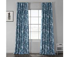 HPD BOCH-DLN197-96 Verdunkelungsvorhang, Bedruckt, Leinen, Textur, 50 x 96, Neapelblau