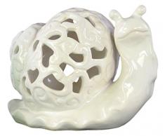 Urban Trends Keramikfigur Schnecke mit Ausschnitt weiß weiß Silber glänzend