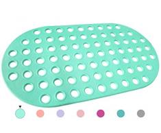 ALL PRIDE Badewannen- und Duschmatte, rutschfest, maschinenwaschbar, perfekte Badematte für Badewanne und Dusche für Kinder und ältere Menschen, 73,7 x 38,1 cm, großes Loch, Minzfarben