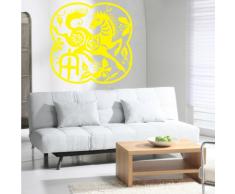 INDIGOS 4052166083003 Wandtattoo w466 Tierzeichen Pferd Wandaufkleber 120 x 119 cm, gelb