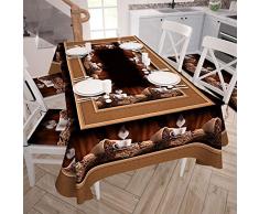 Petti Artigiani Italienische Tischdecke, schmutzabweisend, für Küchentisch 140x450 cm Caffe 1