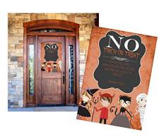 Silly Goose Gifts No Trick or Treat ~ Please Do Not Knock on The Door Out of Treats Halloween Candy Dekoration Poster-Banner