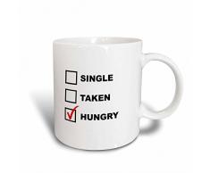 3dRose Single, übernommen, Hungry Kaffeebecher, Keramik, weiß, 11,43 x 8,45 x 12,7 cm