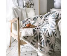 MYRU Sherpa Decke Fuzzy Weiche Fleecedecke doppelseitig Überwurfdecke für Couch Sofa 51 Inches x 63 Inches blau/weiß