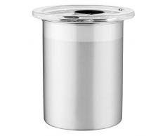 Berghoff Eclipse Satin Edelstahl Vorratsdose mit Acryl klar Deckel, 12 x 16 cm, Silber