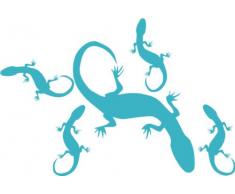 INDIGOS 4051095002680 Wandtattoo W064 Eidechse 80 x 53 cm, türkis