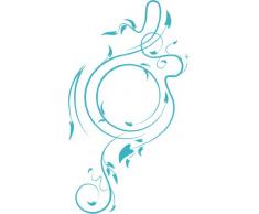 INDIGOS 4051095040781 Wandtattoo w343 Ranken Pflanzen Wandauskleber in 3 Größen, 120 x 68 cm, türkis