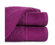 Eurofirany Karina Handtuch Baumwolle Steinchen Glitzer Weich Muster Dick Set 3-er Pack Oeko-Tex, Amarant, 70X140cm, 3