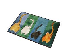 CHOOLD Cute Cat Butt Schlafzimmer Teppich, der Katze Teppich, Katze Schwanz Rutschfest saugfähig die Sauberlaufmatten für Schlafzimmer Wohnzimmer Küche Badezimmer 40*60cm Merhfarbig