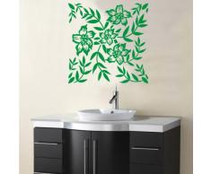 INDIGOS 4052166069250 Wandtattoo w426 Pflanze Blume Wandaufkleber 120 x 120 cm, grün