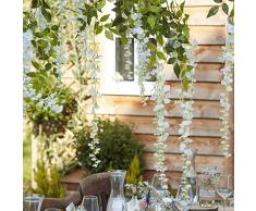 Ginger Ray Weiße künstliche Glyzinie Blumen hängende Hochzeit Girlande 4 Stück rustikal Landhaus