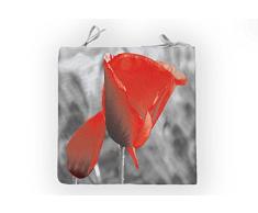 Soleil d Ocre Stuhlkissen Mikrofaser Spring, Polyester, Grau, 40 x 40 x 3 cm