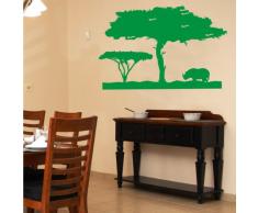 INDIGOS 4052166116688 Wandtattoo w553 Afrika / Steppe Wandaufkleber 120 x 77 cm, grün