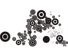 INDIGOS WG30218-70 Wandtattoo w218 Tribal Blume Pflanze Wandaufkleber 120 x 64 cm, schwarz