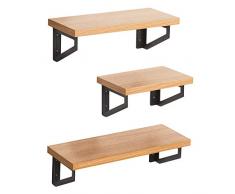 Americanflat Hängeregal aus Eiche, Mahagoni, Wandmontage, 3 Stück