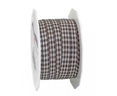 Präsent - VICHY Geschenkband - espresso/créme - 20-m-Rolle 10 mm