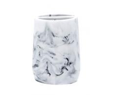 RIDDER 2154201 Zahnbürstenbecher Toscana weiß-marmoriert, Polyresin