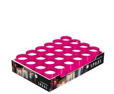 Spaas 24 Nachfüllpackungen Paraffinwachs Kunststoffbecher Pink D 50 mm H 60 mm