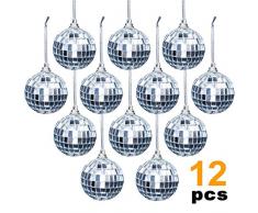 Dekoration, 12 Stück Spiegelkugel 5,1 cm Disco Party Dekoration, Weihnachtsbaum Hochzeit Geburtstag Party Ornamente
