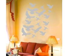 INDIGOS 4052166093408 Wandtattoo w493 Vogel / Vögel Wandaufkleber 80 x 76 cm, silber