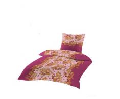 Bierbaum Mako Satin Bettwäsche mit Reißverschluss, Baumwolle, pink, 135 x 200 cm, Made in Germany