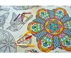 The Coloring Table Die Einfärbung Tisch Mandala Design Set of 4 Weiß