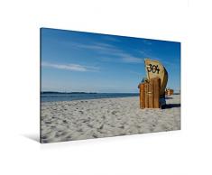 Premium Textil-Leinwand 120 x 80 cm Quer-Format Strandkorb - Impression | Wandbild, HD-Bild auf Keilrahmen, Fertigbild auf hochwertigem Vlies, Leinwanddruck von Tanja Riedel