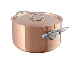 Mauviel MHeritage Copper M150S 6131.25 Kochtopf mit Deckel, Kupferguss-Griffe, hergestellt in Frankreich