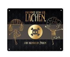 Black Chili 45001 Blechschild Lachen ..., 17 cm x 22 cm, Geschenkartikel