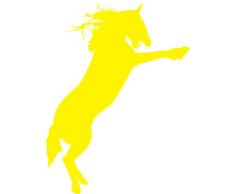 INDIGOS 4051095052043 Wandtattoo w609 springendes Pferd Wandaufkleber in 3 Größen, 120 x 66 cm, gelb