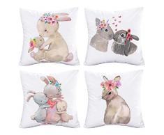 Asamour Kissenhülle Merry Christmas, superweich, Heimdekoration, 45,7 x 45,7 cm, 4 Stück 18 x 18 4 Stück Blumenhase