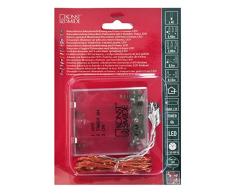 Konstsmide, 1461-890, Micro LED Lichterkette, 6h Timer, 40 bernsteinfarbene Dioden, batteriebetrieben, Innen, silberfarbener Draht