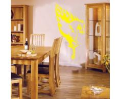 INDIGOS 4052166052238 Wandtattoo w288 Pferd Feuer Schweif Wandaufkleber 96 x 51 cm, gelb