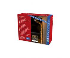 Konstsmide 3648-800 Micro LED Lichterkette, gefrostet / für Außen (IP44) / 1000 bernsteinfarbene Dioden / 24V Außentrafo / schwarzes Kabel